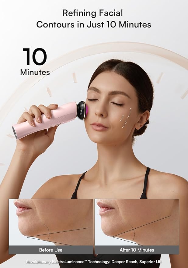 INIA 3-in-1 Red Light Therapy for Face and Neck Beauty Device for Puffiness & Skin Firming Skincare Tool