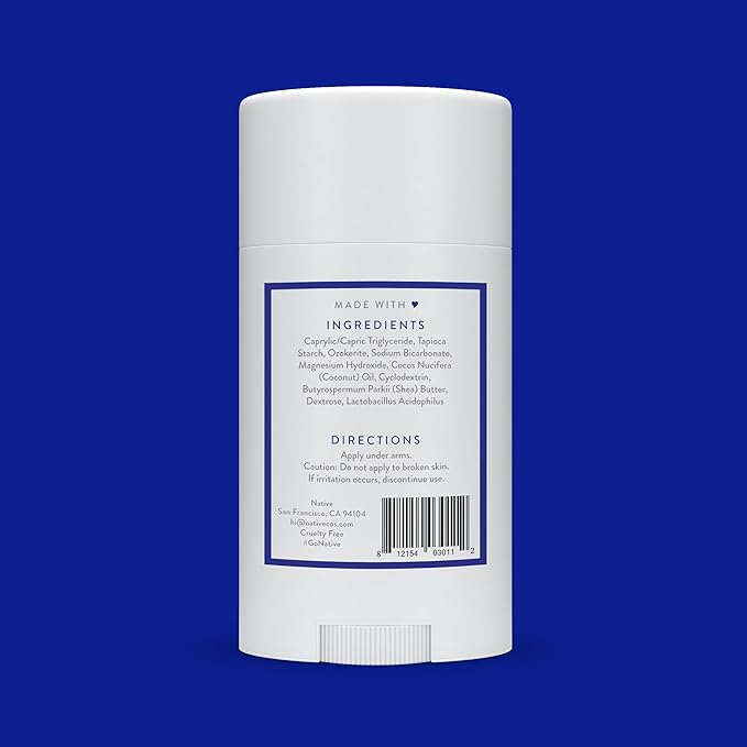 Native Deodorant,Unscented, Aluminum Free, Paraben Free, 2.65 OZ (75 g), Coconut Oil and Shea Butter