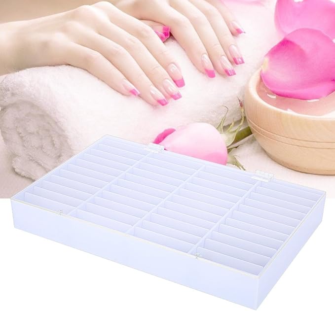 Semme False Nail Art Tips Storage Box, Transparent Empty Nail Display Case Nail Tips Organizer Holder Nail Decoration Container