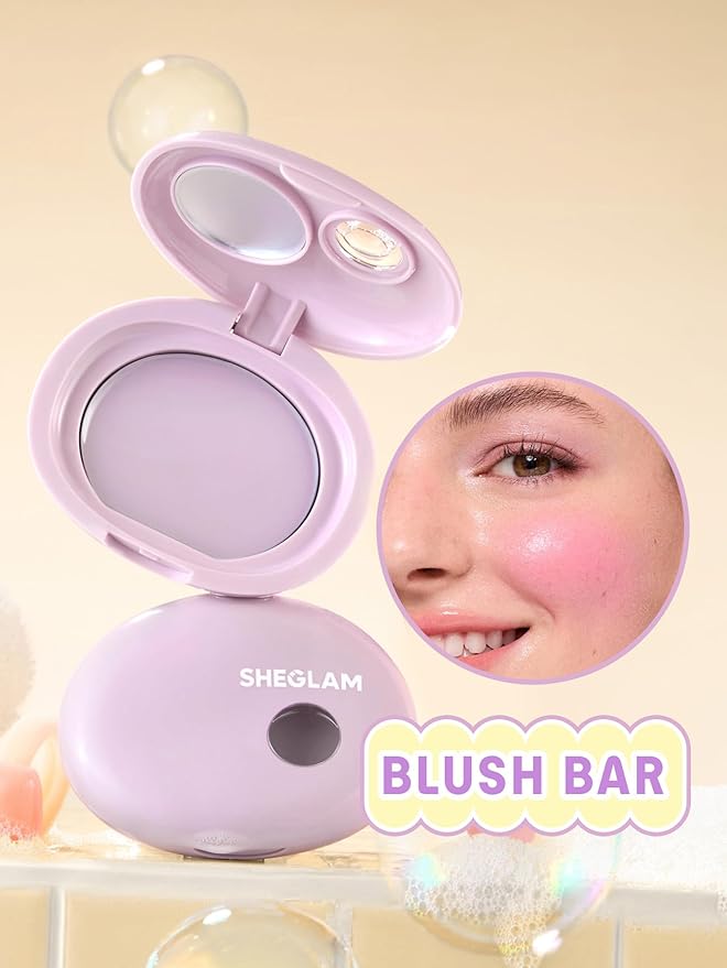 SHEGLAM Bubble Glow Blush Bar Silky Shimmer Blush Makeup for Cheek