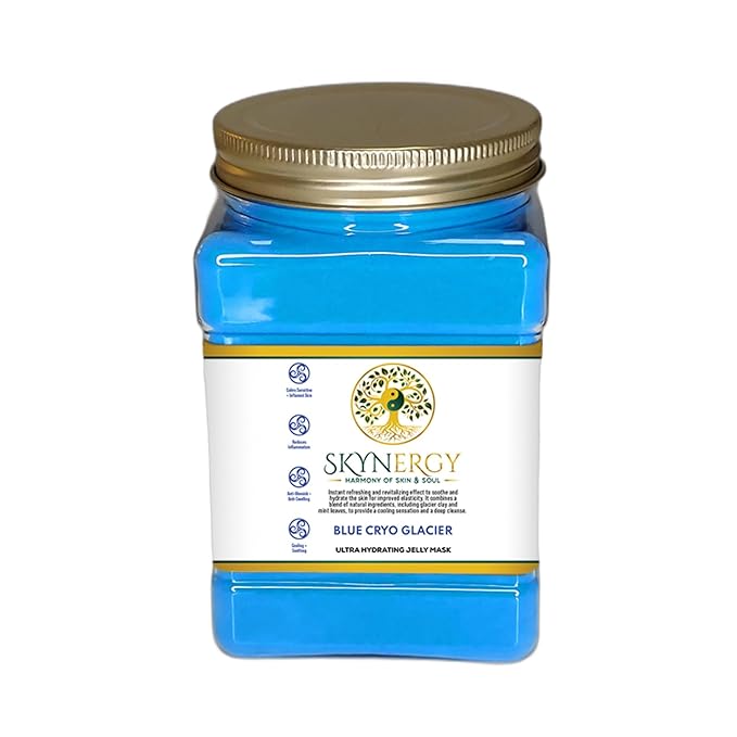 Blue Cryo Glacier Jelly Mask - Professional Peel Off Jelly Mask for Hydration & Glow - Vajafacial Jelly Mask - Spa Grade Skincare Mask for Home Use, Hydro Glo Mask |12 Applications (30 Fl Oz)
