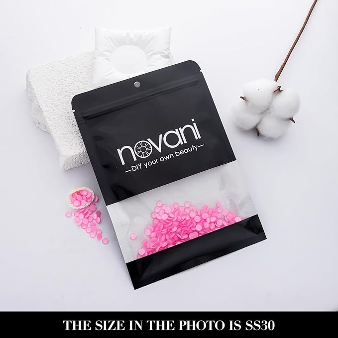 Novani 576 Pieces Flatback Rhinestones Glass Round Gems Mocha Rose Crystals for Nail Art DIY Crafts Clothes Shoes,SS30,6.4-6.6mm