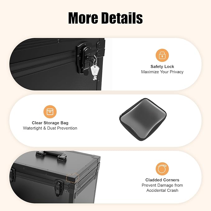 Professional Rolling Makeup Case 4 Drawers Makeup Travel Case for Makeup Artist, Hairstylists, Large Storage Cosmetic Case Trolley, Make-up Travel Organizer with Key Swivel Wheels