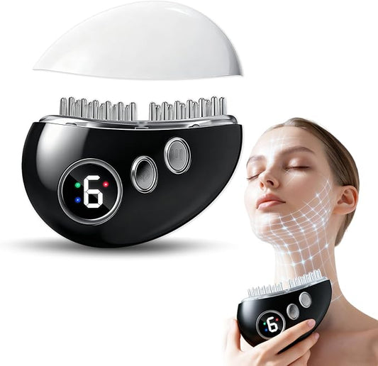 New Lymphatic Contour Face Brush, Lymphatic Drainage Massager, Double Chin Reducer, Gua Sha Facial Tools,9-Function Gear Adjustment, Facial and Body Sculpting,for Jawline & Puffiness (Black)