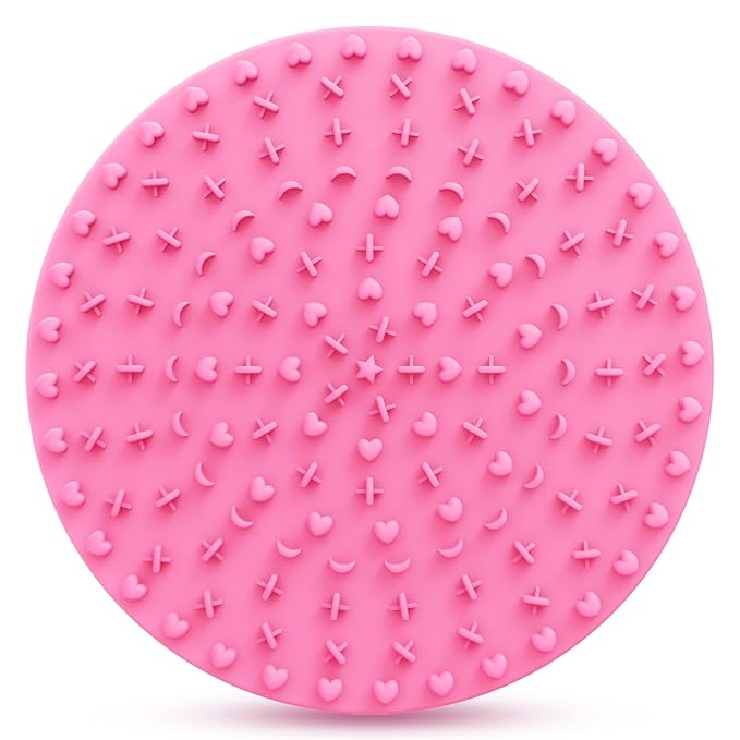 Norate Makeup Brush Cleaner, Make up Brush Cleaner Mat, Silicone Brush Cleaning Mat, Paint Cosmetic Brush Cleaner Pad with Suction Cup for Valentines Day, Stocking Stuffers for Women Moms Teen Girls