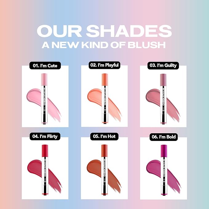 Sacheu Cheek STAY-N Liquid Blush for Cheeks — High Pigment, Buildable, Lightweight Cream Blush for Dewy Radiant Flushed Cheeks — Long-lasting & Cruelty Free, Pretty in Pink Duo