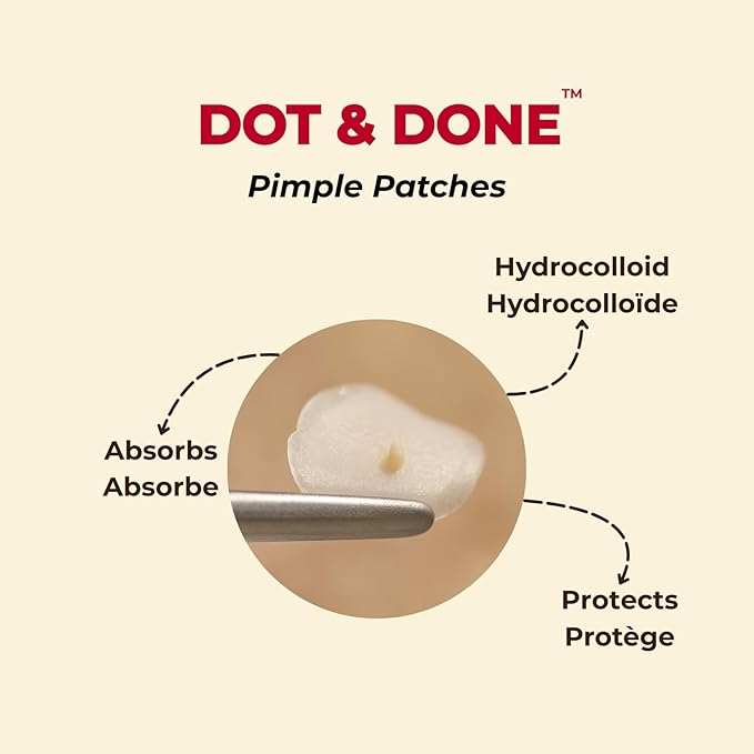 DOT & DONE Hydrocolloid Pimple Patches for Face, 48 Count 12 mm Round Acne Spot Dots with 6 Cute Dog Designs, Cute Pimple Patches for Teens & Adults, Day & Night Use, Buddy Dot Series