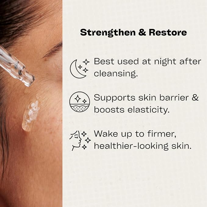 Baskah Ceramide & Collagen Serum – Hydrating Night Serum for Dry, Damaged Skin, Restores Skin Barrier & Firms for a Plump, Healthy Glow