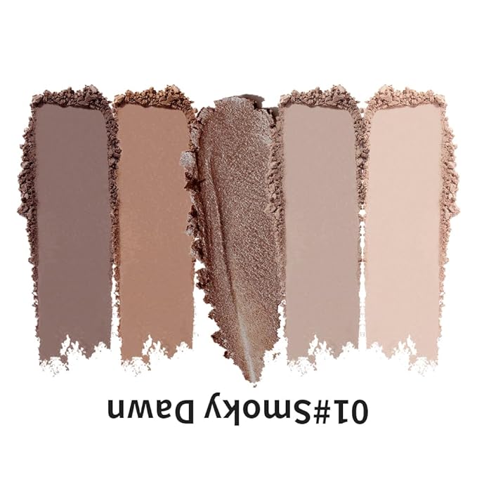 Neutral Nude Brown Eyeshadow Palette–Beige, Cool Taupe, Bronze Gold Shimmer, Cocoa Brown, High-Pigment Blendable Long-Lasting Eye Shadow and Contour Palette for Daily Soft Glam Makeup for Mature Eyes