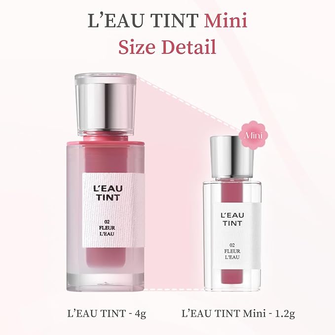 BBIA L’EAU Tint – Glossy & Glow Lip Stain Watery Lip Tint Non-Sticky High Shine Finish Long-lasting Moisturizing Lightweight Natural Daily Use Vegan Korean Makeup (01-07 MINI 7PCS SET)