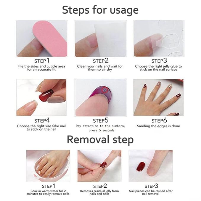 Medium Women Press On Nails - Medium Almond Handmade 10Pcs Unique Fake Nails, Artistic Design, Thick Acrylic and Muti-Layer Gel False Nails-M size