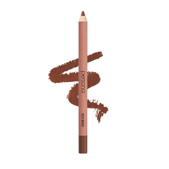 PERSONA Lip Liner Pencil | Creamy, Long-Wear Matte Pencil with Jojoba Oil | Hydrating & Easy to Apply | Shapes, Defines & Contours Lips | Vegan, Cruelty-Free, Paraben-Free | Made in USA, Rosewood