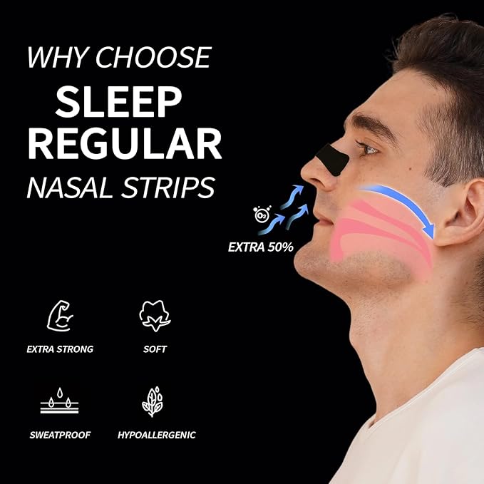Performance Nasal Strips for Athletes (60 Count) - Extra Strength Anti Sweat Nose Strips for Snoring - Enhance Oxygen Levels, Improve Sleep Quality