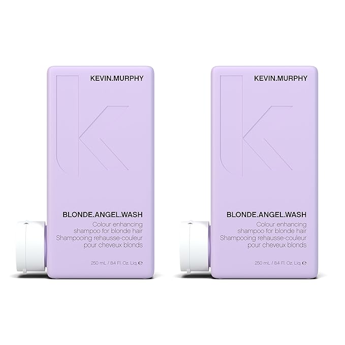 KEVIN.MURPHY BLONDE.ANGEL.WASH - Blonde Shampoo - Purple Shampoo for Blonde & Grey Hair - Colour Enhancement Hair Care - Colour Safe - Paraben & Sulphate Free - 250 mL /8.4 fl oz (Pack of 2)