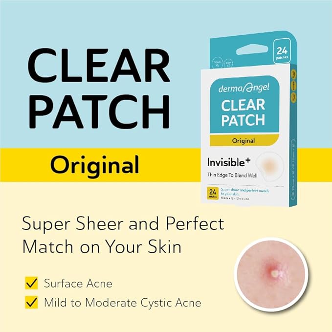 DERMA ANGEL Ultra Invisible Acne Patches for Cystic Acne Treatment Pimple Hydrocolloid Patches - Day and Night Use - UPGRADED (240 Count 3 Sizes)