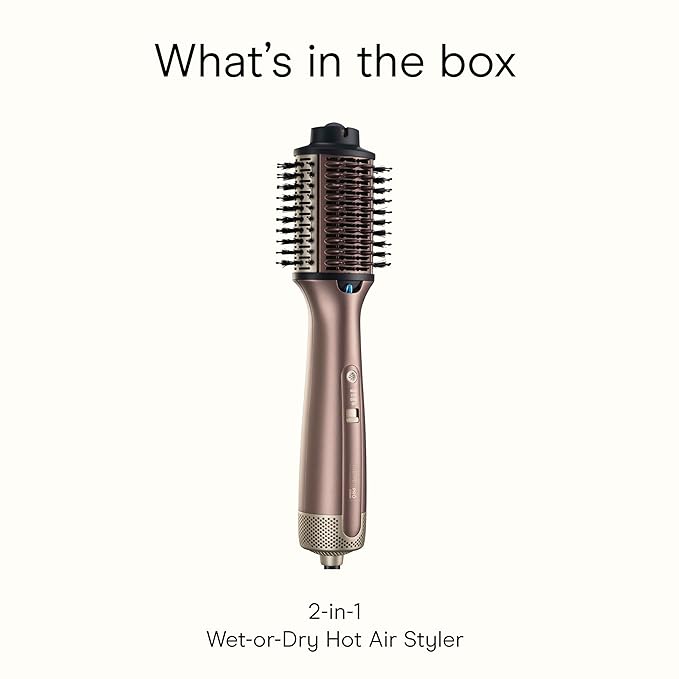 Infiniti PRO CONAIR 2-in-1 Hair Dryer Brush, Thermal Brush Wet-or-Dry Hot Air Styler for All Hair Types, Large Oval Barrel, 4 Bristle Types to Volumize, Smooth, and Refresh, Mocha Mauve