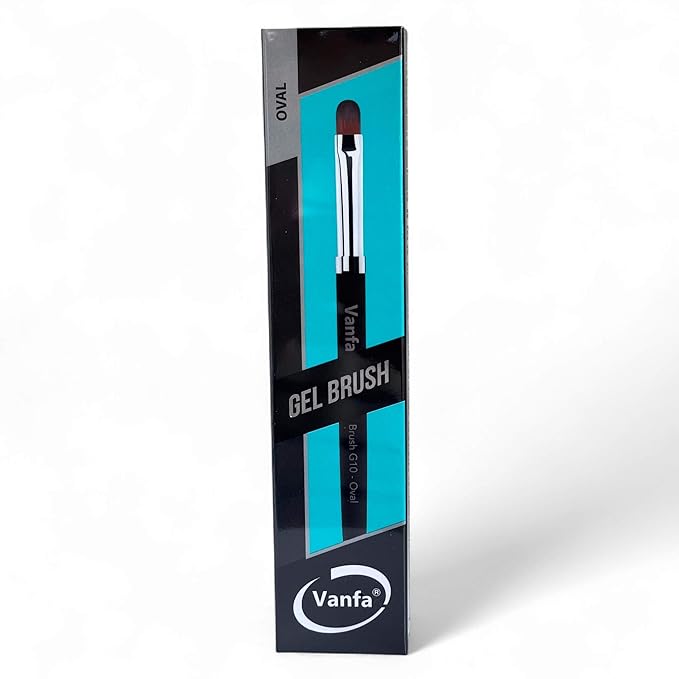 Vanfa Gel Nail Brush for Builder Gel, Polygel, HardGel, Nail Painting (G10 - Oval Head, Pack of 1)