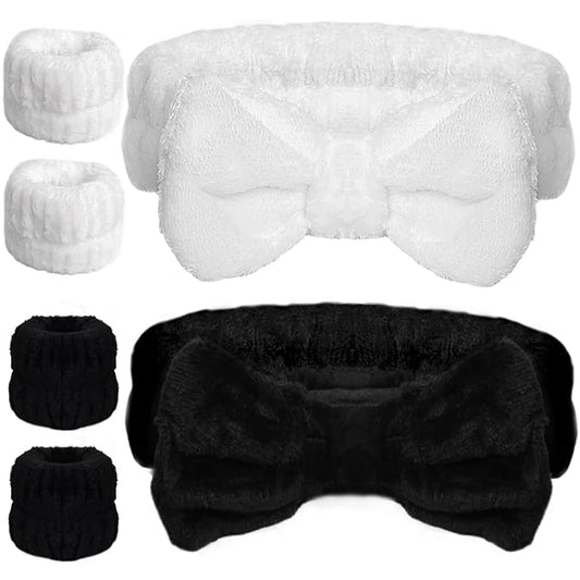 WSYUB Spa Wristbands and Headband Set for Face Washing, Self Care Gifts for Women & Teen Girls