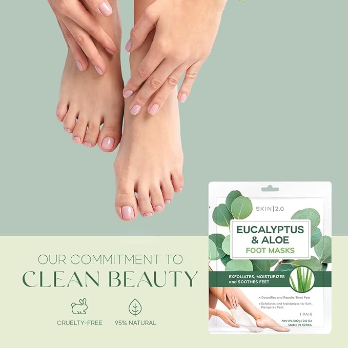 Skin 2.0 Exfoliating Foot Mask Variety Pack – Dermatologist Tested, Korean Skin Care – Hydrates Dry Feet, Softens Rough Areas & Refreshes Tired Steps – Vegan, Cruelty Free, Clean Beauty – 12 Pairs