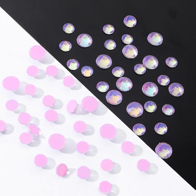 Meibite F Pink Flatback Rhinestones, Glass Rhinestones for Nail Art and Craft, Glue Fix, Loose Crystal Gemstones(F Pink, SS16, 1440pcs, 3.8-4.0mm)