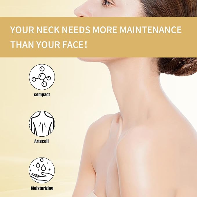 Anti-Aging Neck Mask Patches | Golden Collagen & Hyaluronic Acid Pads for Neck Wrinkles | Deep Moisturizing, Firming & Lifting Treatment | Adjustable Line Remover Wrap for All Skin Types, 1 Pack (2)