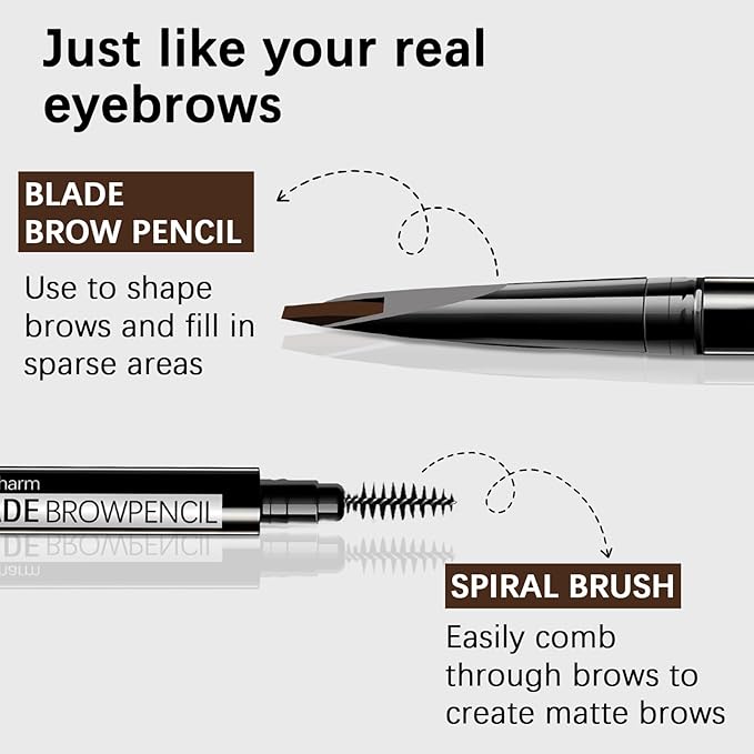 Browcharm Microblading Eyebrow Pencil for Women,0.1mm Ultra-Fine Mechanical Pencil,Makeup Brow Definer Waterproof,Draws Tiny Brow Hairs and Fills in Sparse Areas and Gaps (03 Light Brown)
