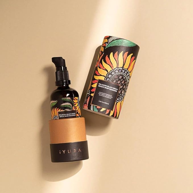 The Ayurveda Experience iYURA Balaayah Black Gram Bright Body Booster Oil | Ayurvedic Massage & Moisturizing Body Oil | Luxurious, Fast-Absorbing & Non-Sticky | 3.38 fl oz