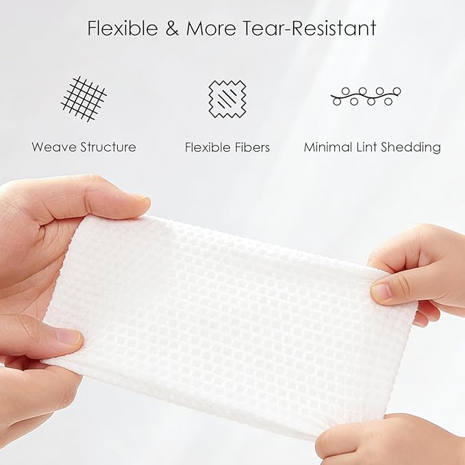 Lyun Cloudlet Disposable Face Towels XL, 10"x12" Ultra Soft & Thick Dry Wipes, Makeup Remover & Facial Cleansing Towels for Sensitive Skin, 50 Count, 2 Pack