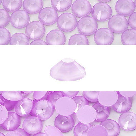Novani 576 Pieces Flatback Rhinestones Glass Round Gems Mocha Lt.Purple Crystals for Nail Art DIY Crafts Clothes Shoes,SS30,6.4-6.6mm