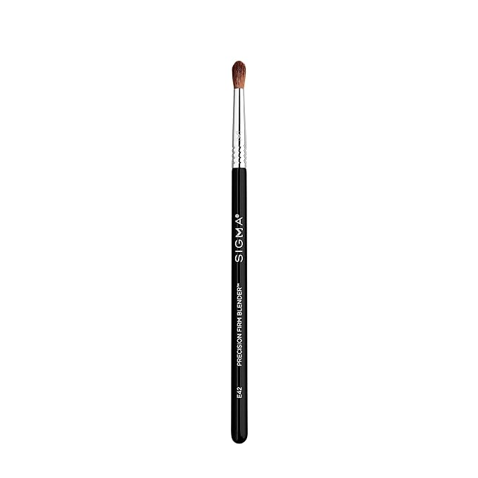 Sigma Beauty Professional E42 Precision Firm Blender Brush – Professional Dense Blending Brush for Cream or Powder Products - Firm Precision Eyeshadow Brush for Small or Hooded Eyes (1 Brush)