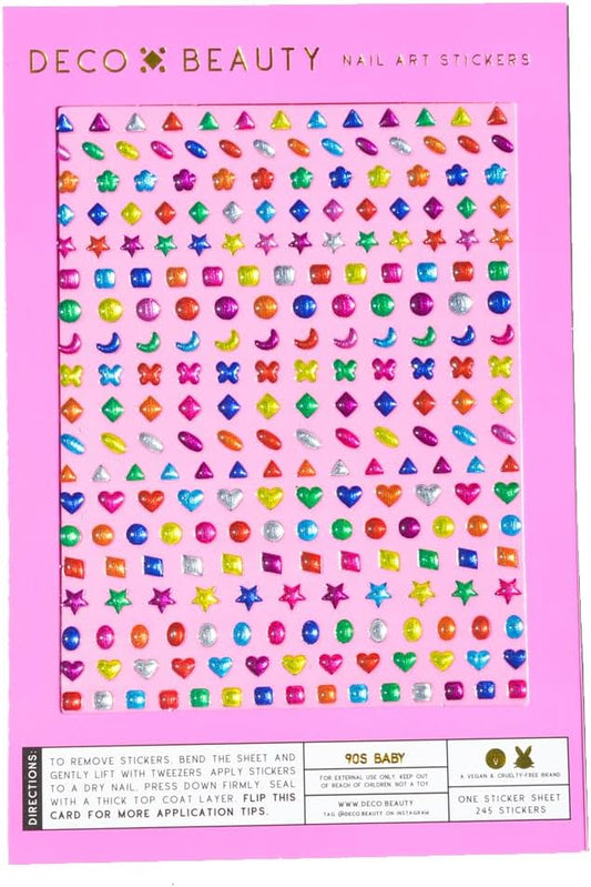 Deco Beauty 90s Baby - Super Thin & Easy-to-Apply Nail Art with The Cutest Designs - Durable & Long-Lasting Nail Art Stickers and Decals for Women, for DIY at-Home Manicures & Salon-Quality Nails