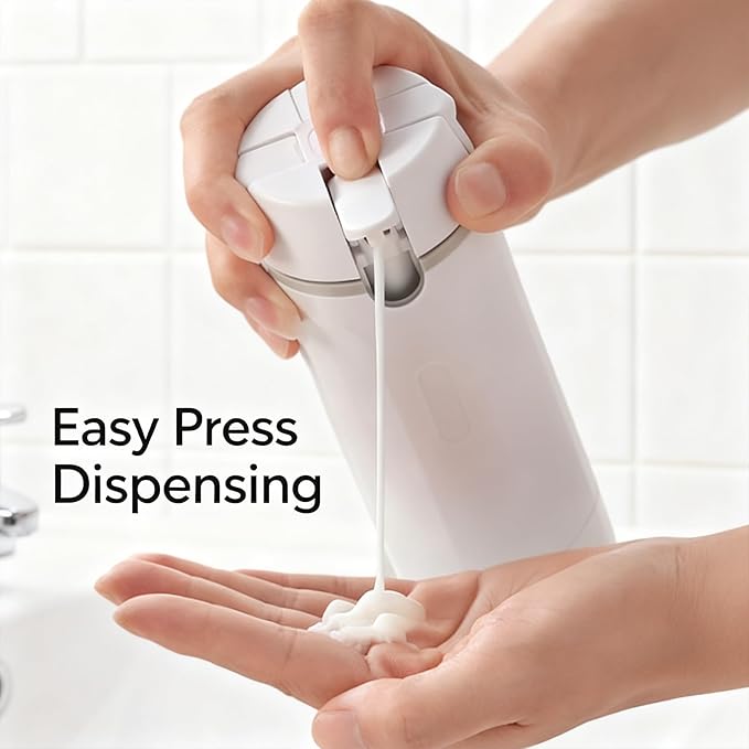 4 in 1 Travel Dispenser Bottle, 4 Pump Travel Bottle Set, 4 in 1 Leak Proof Travel Bottle Dispenser, with Measurement Scale & Label Stickers, for Toiletries (B)
