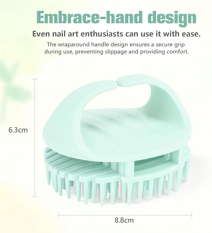 Scalp Massager Shampoo Brush,Scalp Dandruff Removal with Soft Silicone Bristles,Wet & Dry Scalp Care Head Scrubber Hair Washing,Comfortable for All Hair Types,Dark Green