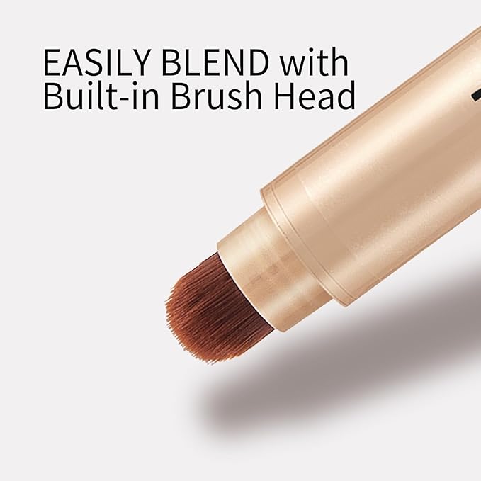 Cream to Powder Waterproof Eyeshadow Stick, Longwear, Easy-to-Apply, Smudge-Proof Shimmer Eyeshadow Pencil (002 Cool Bronze Shimmer)