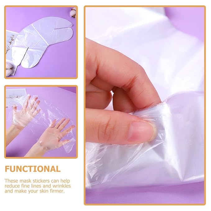 Healeved 200pcs Disposable Plastic Neck Mask Sheets Moisturizing Hydrating Spa Skin Care Patch for Salon and Home Use