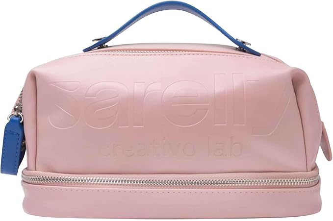 SARELLY, Makeup Bag, Perfect for Makeup Brushes, Vegan Leather, Pink Color, Sarelly Creative Lab