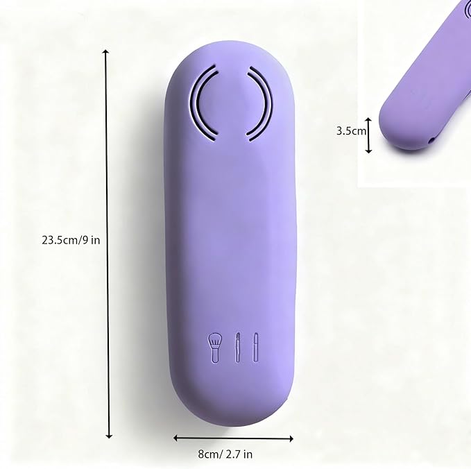 TacoMynxify Magnetic Silicone Makeup Brush Holder – Portable Cosmetic Brush Organizer Case, Travel Makeup Tool Storage for Purse, Bag & Beauty Essentials (Purple)