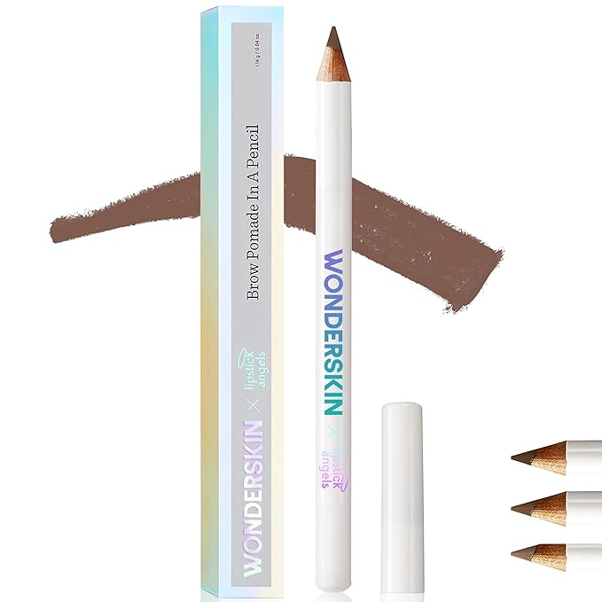 WONDERSKIN Eyebrow Pencil - Sharpenable Brow Pencil For Natural Looking Brows, Brown Eye Makeup, Long Lasting Eyebrow Pomade (Brunette)