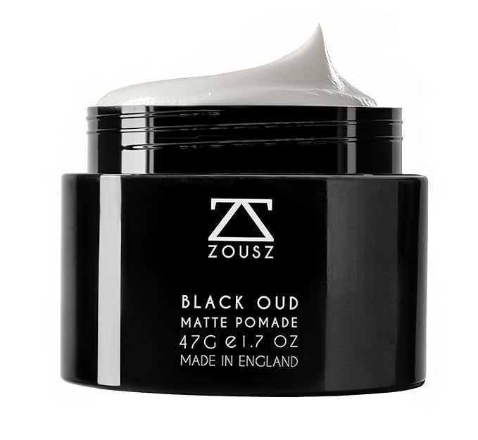 ZOUSZ Black Oud Matte Pomade for Men – Premium Hair Wax – Matte Hair Clay – Men's Hair Styling Gift for Him 47g