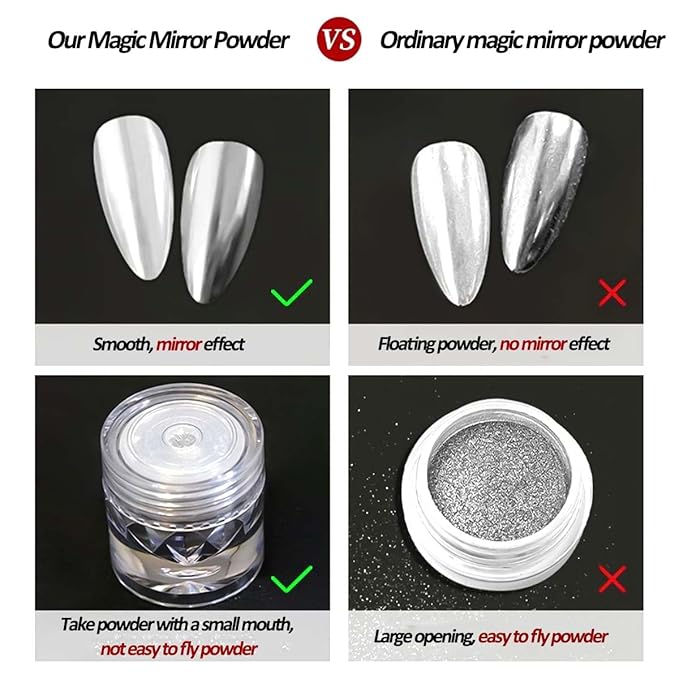 SUTOZMIWE Chrome Nail Powder and 3D Nail Gel Kit, Metallic Mirror Glitter Effect Chrome Powder For Nail Art, Holographic Aurora Iridescent Dip Dust Pigment and 10g Sculpting Gel Set for Nail Decor DIY