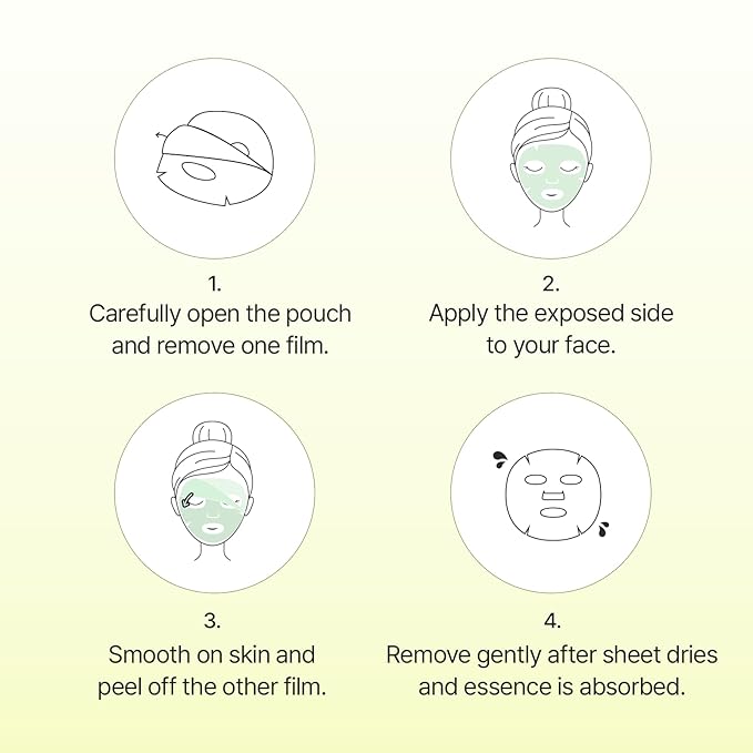 Green Tangerine Pore Tok-Tok Sheet Mask (3-in-1 Bio-Cellulose Gel) (Eosidin Care) – Pore Care, Sebum Control, Collagen Peel Off Facial Skincare for Deep Cleansing & Smooth Skin, 4 Sheets