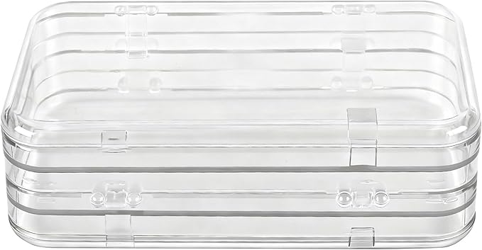 JAPCHET 4 Pack Tri-Fold Press On Nail Organizers, 4-Page Press On Nail Storage Box with 120 Adhesive Double Sided Tape, Clear Nail Packaging Boxes for Storage Display Fake Nails, 6x3 Inch