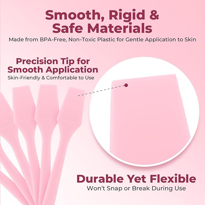 Kopperko Mini Face Cream Spatula (2.5", 500 Pack) - Small Lotion Spatula Tool for Skincare, Creams & Crafts | Skincare Applicator for Mixing, Cosmetic, Face Mask | Disposable Makeup Paddles | Pink