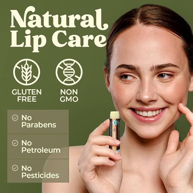 Earth's Daughter USDA Organic Lip Balm 4-Pack Creamy Coconut Flavor - Beeswax, Coconut Oil, Vitamin E - Best Lip Repair Chapstick for Dry Cracked Lips