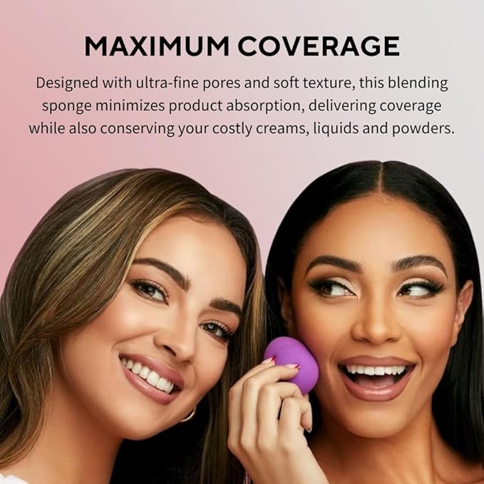 Violet Makeup Blender Sponge, Streak Free Application of Liquid, Powder & Cream Foundation, Professional Complexion Blending Tool, Cruelty Free, Vegan, Latex Free