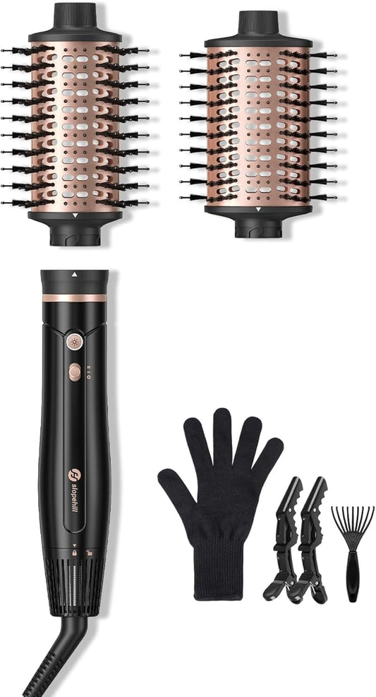 slopehill 6X High Speed Hair Dryer Brush Blow Dryer, 50m/s,1600W & 100000RPM Fast Drying, Straightening, Volumizing & Curling, Hot Air Blowout Brush with Millions Ions & 8 Modes for Less Frizzy