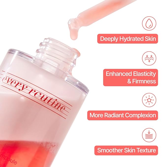 Estro Ampoule – Vegan Collagen Water & 13 Hyaluronic Acids Serum with Pomegranate and Soy Extracts for Hydration, Radiant Glow & Firm Skin 30 ml, 1.01 fl oz
