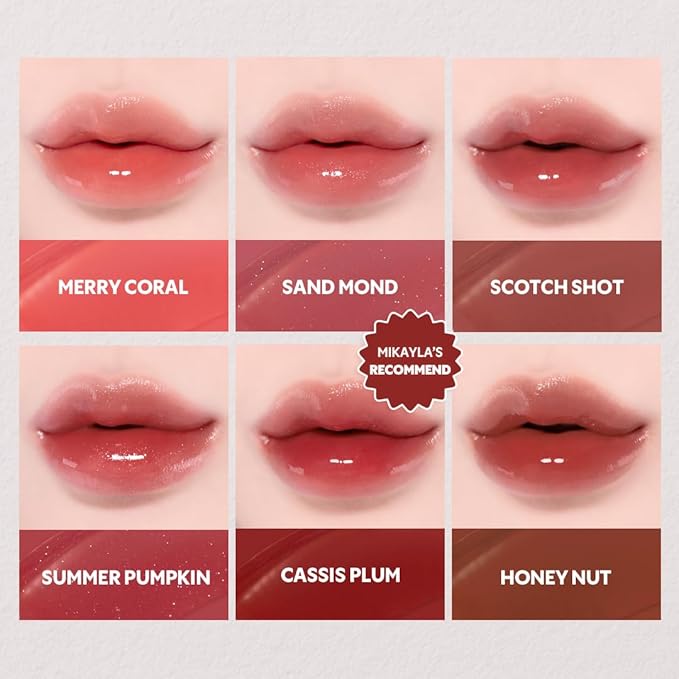 TIRTIR [*Mini Size Waterism Tinted Lip Gloss #11 Applum, 0.06 Fl Oz – Kiss Ready Lipgloss, 12H Long Lasting Non Sticky Natural Tinted Glow Korean Multiuse Cheek and Lip Tint for Women gift