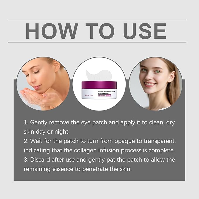 Under Eye Patches for Puffiness and Dark Circles, Hydrogel Eye Mask 60 Pairs to Reduce Fine Lines & Wrinkles, Hydrating Firming Treatment with Glycerin, Daily Eye Care for Men & Women
