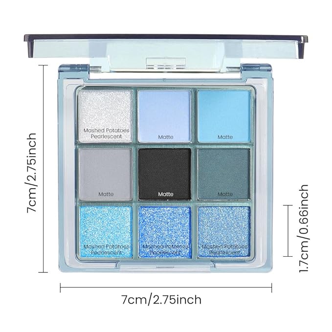 AMY'S DIARY Blue Eyeshadow Palette Eye shadow Makeup,Navy Blue Eyeshadow Shiny Sparkle Shimmer Glitter Eyeshadow Waterproof Pallete,royal blue Glitter Blue Eye Make Up
